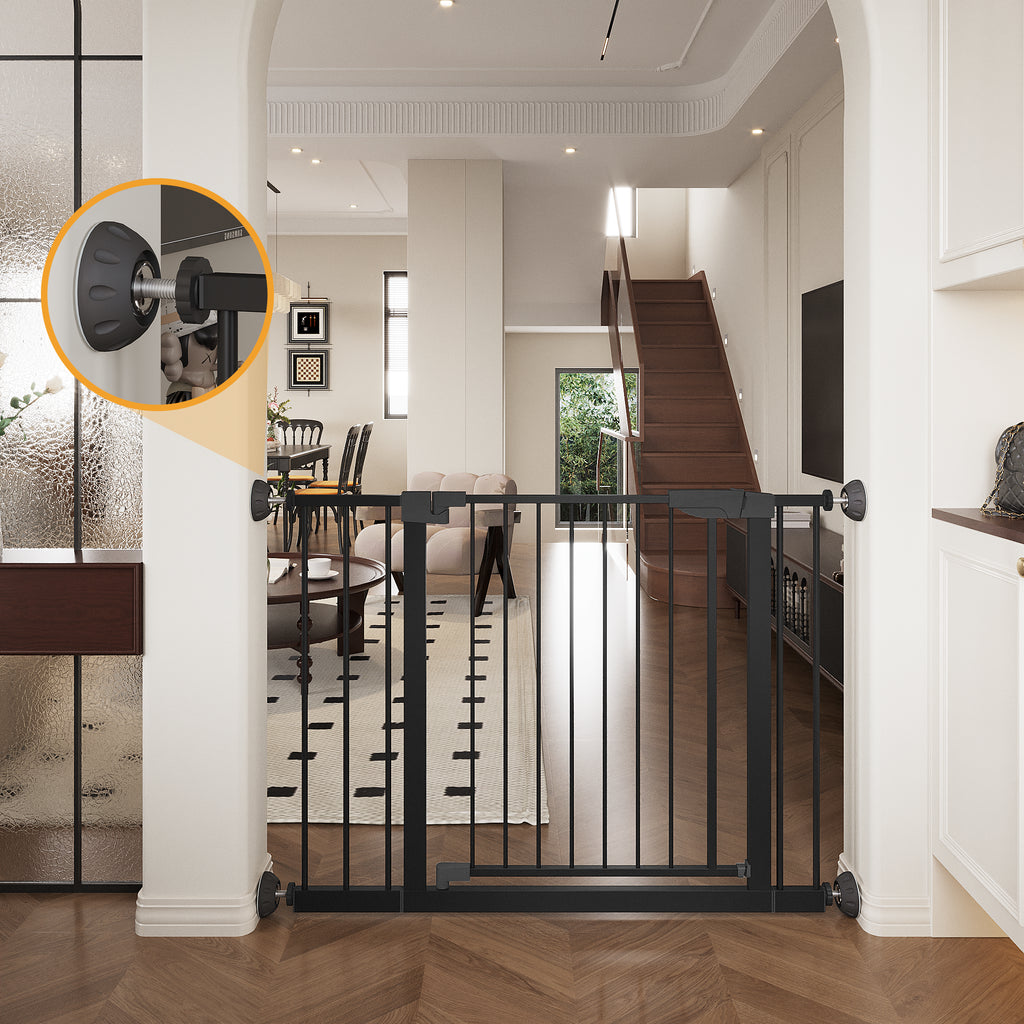 29,5-45,3" Wide Baby Gate avec protecteur mural pour escaliers