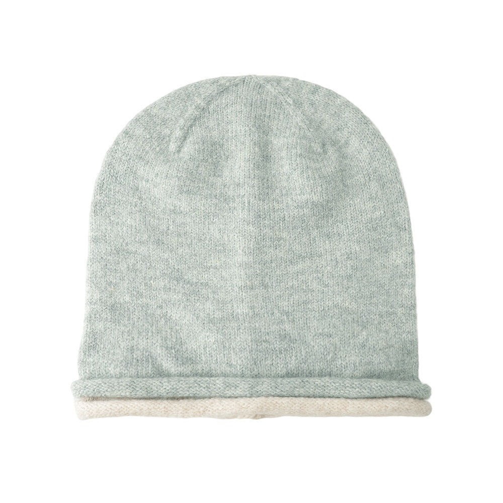 Femmes Hiver Hem à deux rangs Colorblock Cashmere Knitted Bonnet