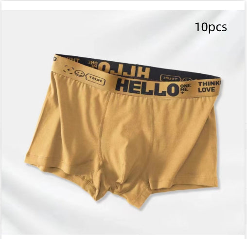 Sous-vêtements homme quatre saisons J Simple Solid Color Mid-waist Skin-friendly Respirant