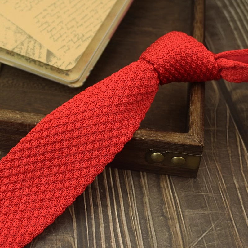 Narrow Woolen College Style Tie tricotée pour les hommes et les femmes