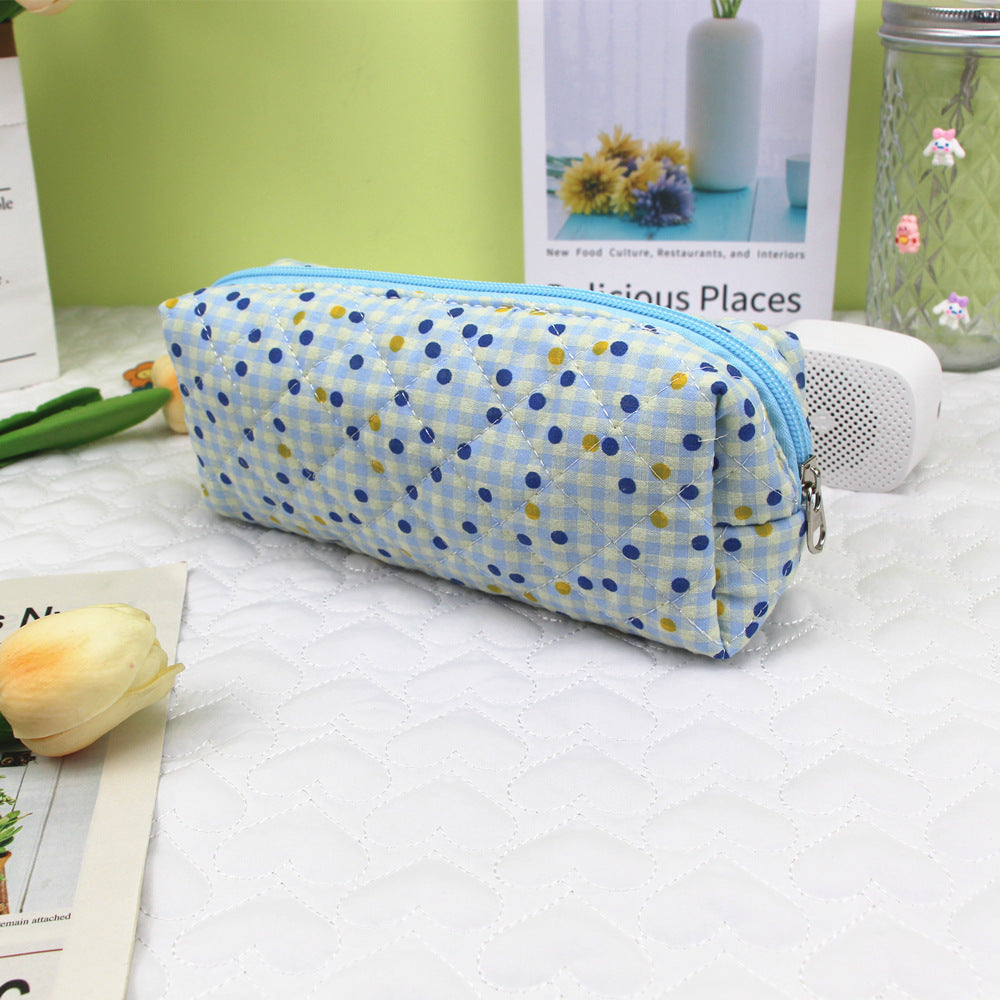 Sac d'organisateur de maquillage de grande capacité brodé en coton