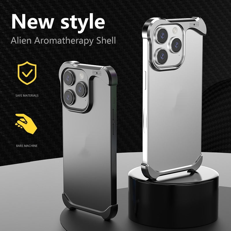 Boîtier de téléphone en aluminium aromathérapie en forme spéciale