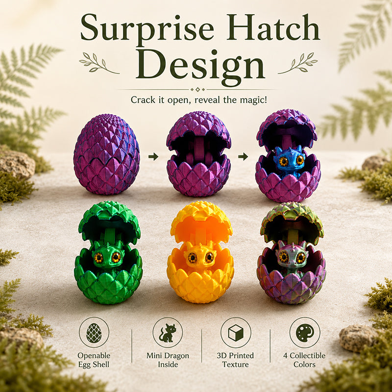 Egg de Dragon imprimé 3D avec Mini Dragon