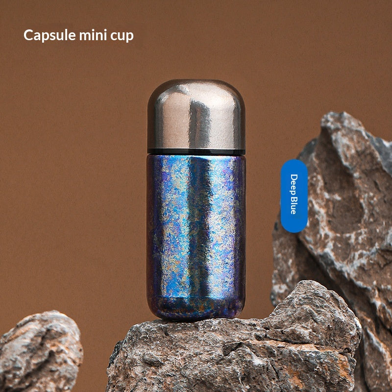 Luxur léger haut de gamme titane pur Taille de poche Mini Capsule bouteille d'eau