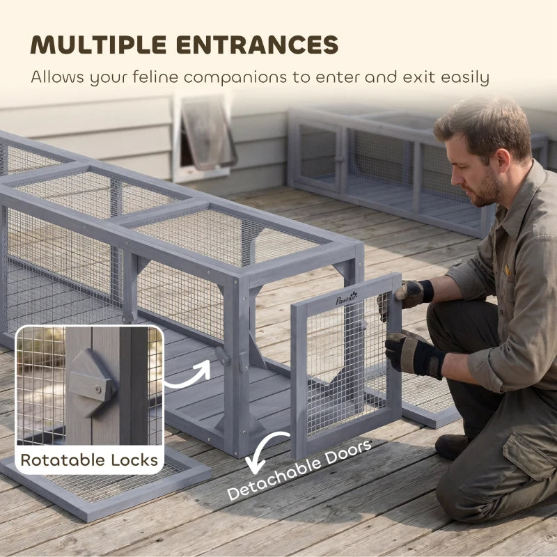 PawHut Chat en bois avec protection météo