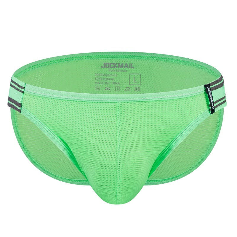 Tissu fluorescent Sous-vêtements pour hommes Triangle Silk Mesh