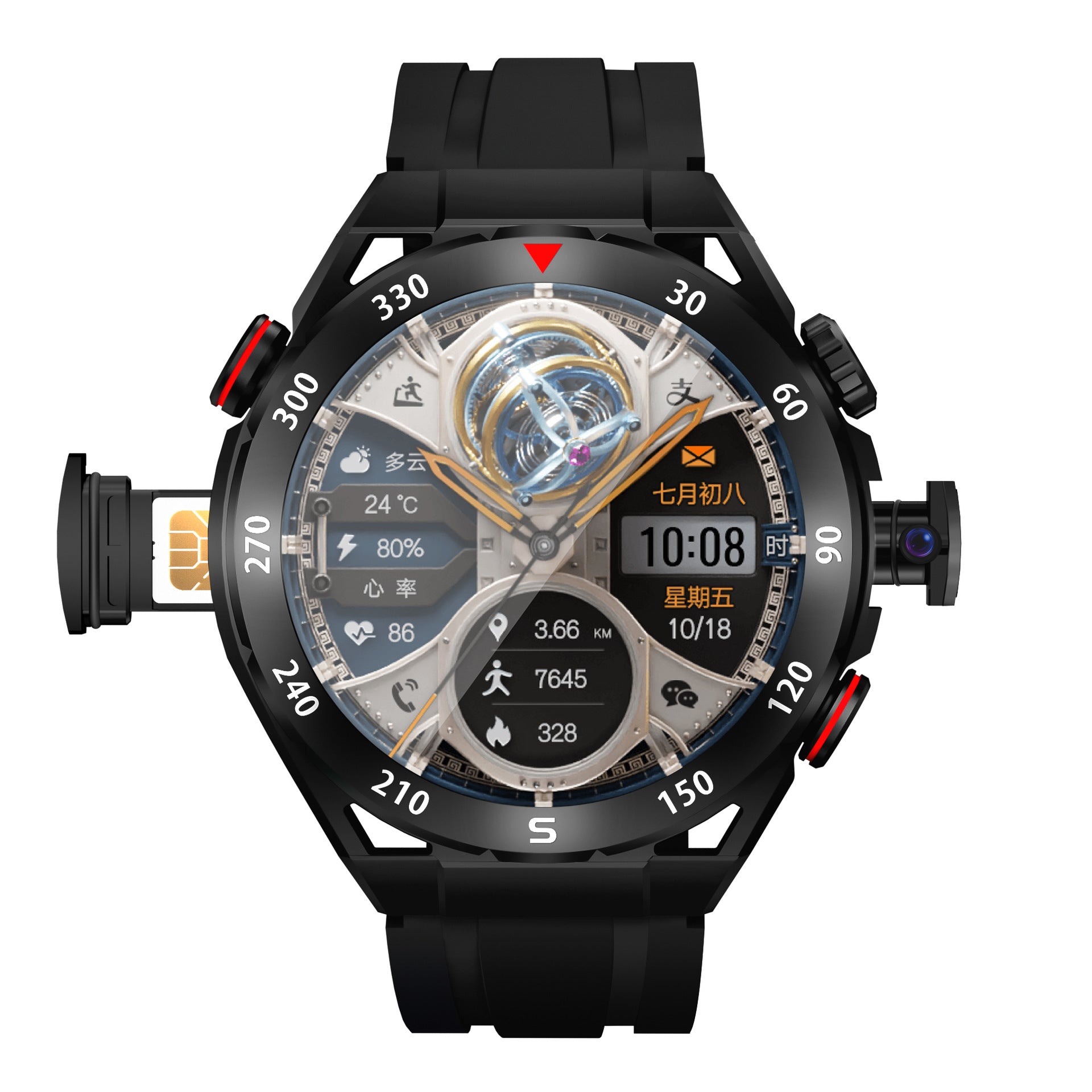 WS10 Smart Watch Insert Internet Accès carte 128g Grand écran mémoire multifonction