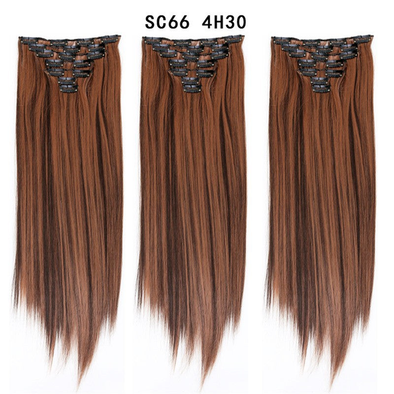 16 Carte Sept-pièces Coiffure Perruque Beauté Chimique Perruque Ensemble de Perruque Cheveux Extension