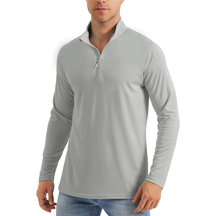 European And American Autumn and Winter Stand-Up Collar demi-zip manches longues Sweatshirt F