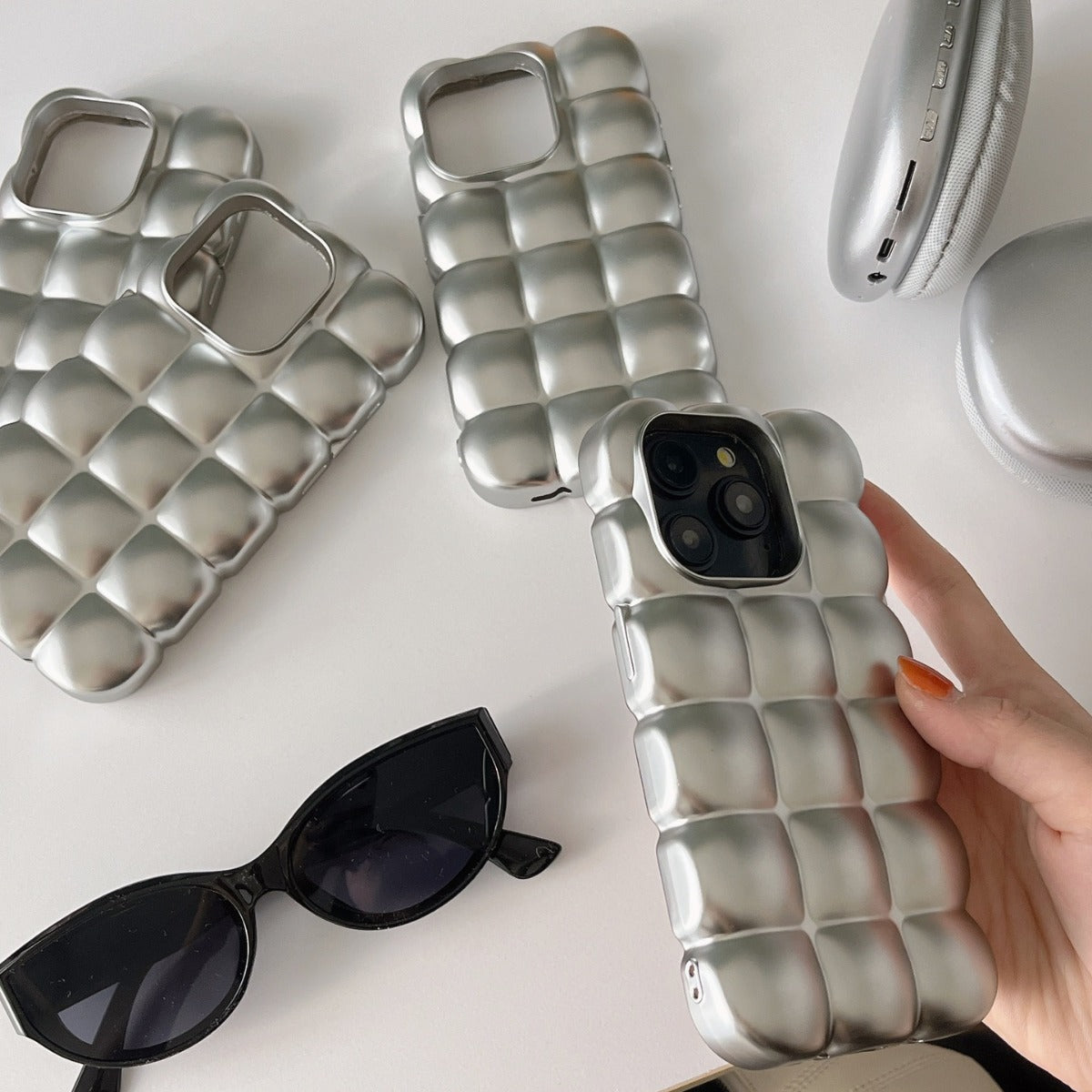 Électroplaquage Egg Waffle Matte Dossier téléphonique