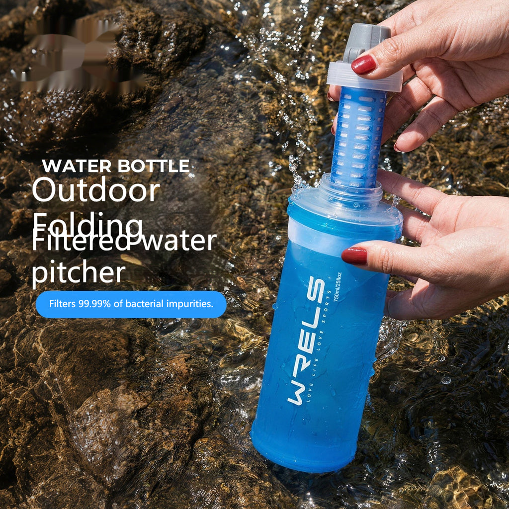Soft water bottle for portable water purifier