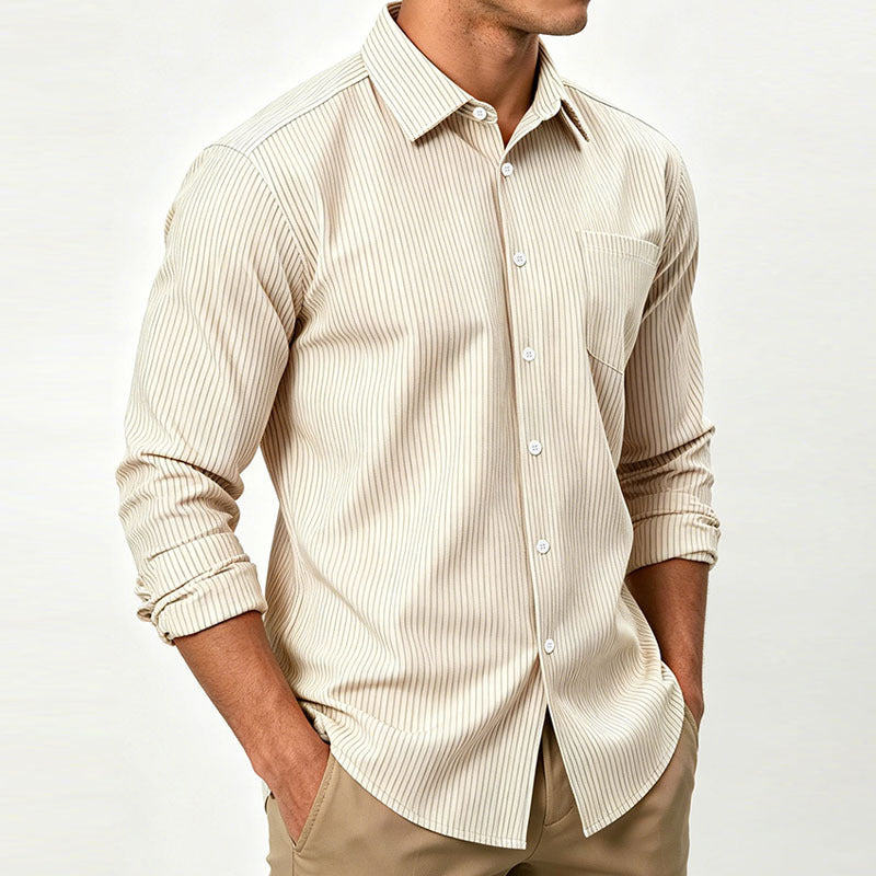Chemise à laque rayée pour hommes, taille Plus