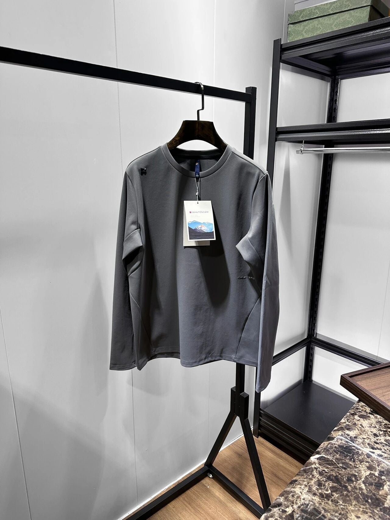 T-Shirt à manches longues et à sec rapide, cou d'équipage pour hommes