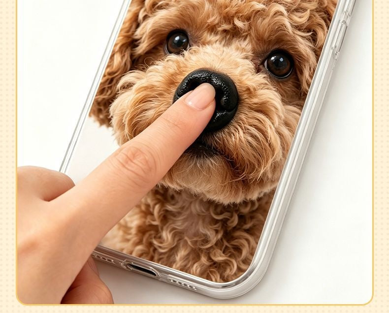 Cas personnalisés de téléphone pour animaux avec le nez d'un petit chien qui peut être moulé.
