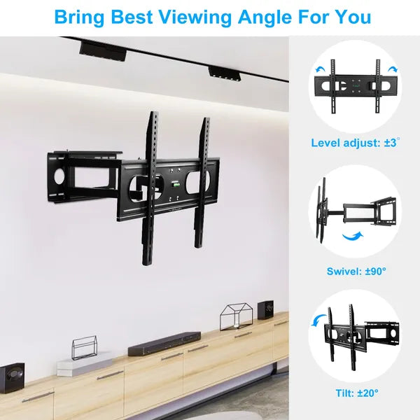 Full Motion TV Wall Mount Swivel Tilt TV Wall Rack Support 37-70' TV Wall Mount Max VESA U