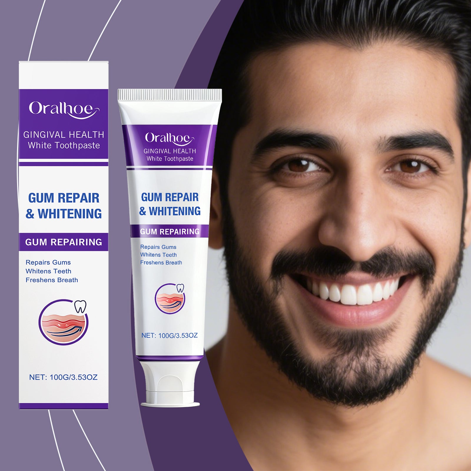 Éclairage et réparation de soins de la mâchoire Dentifrice 1 00g