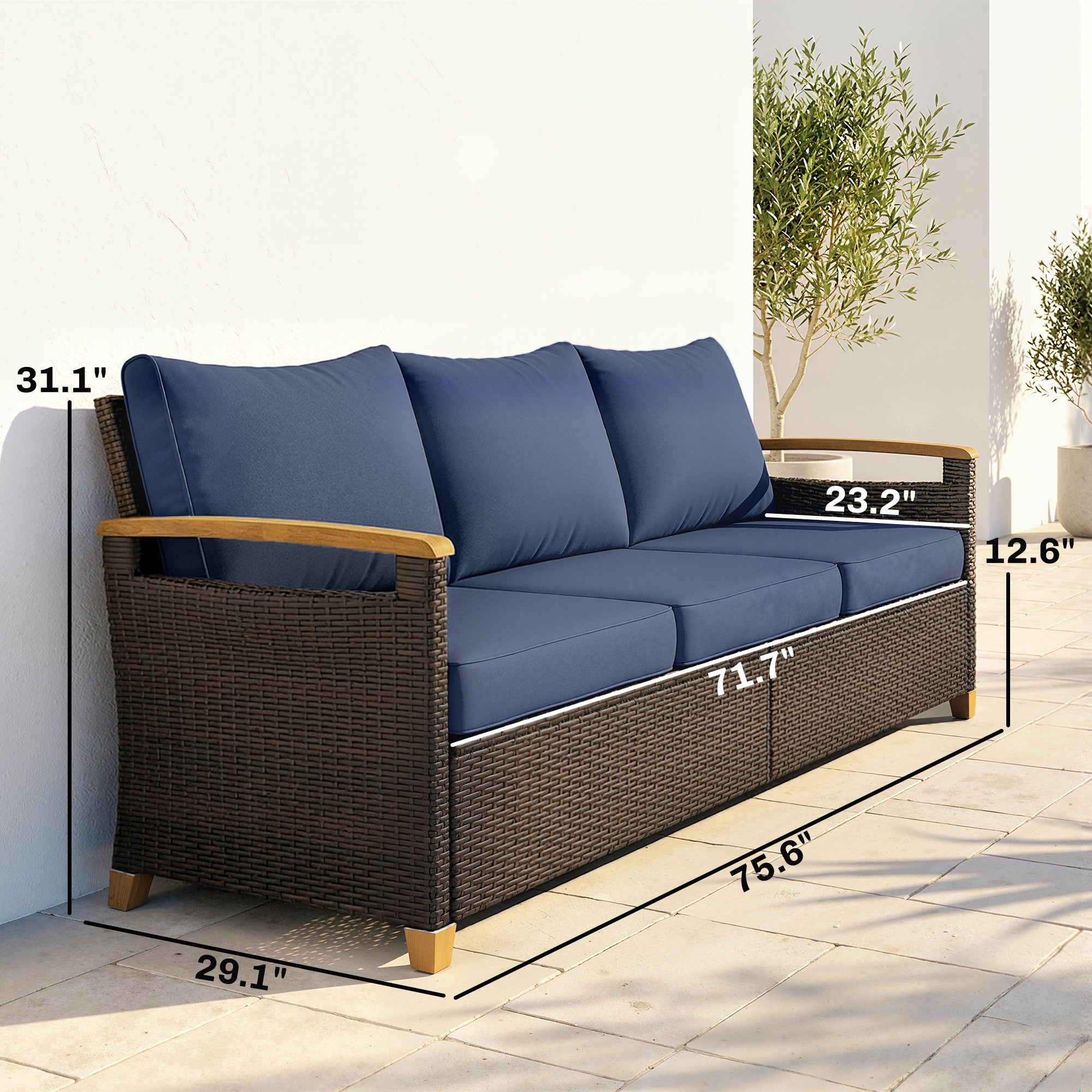 3 Seater Couch Outdoor Canapé