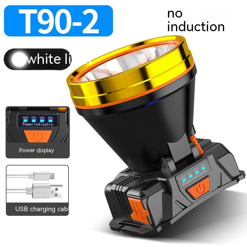 Outdoor Strong Light LED Remote Sensing Headlamp Night Fishing Waterproof Head-mounted Cam