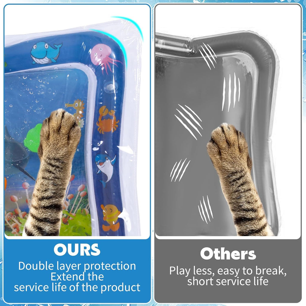 Tapis d'eau pour chats épais 2 pièces