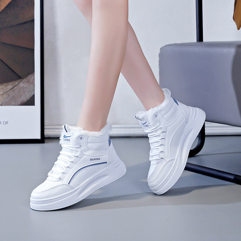 Chaussures casuales en coton, doublées de polaire