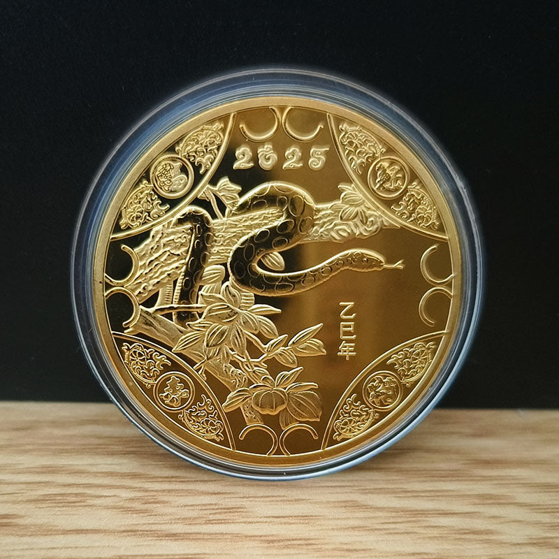 Snake Année Commemorative Médaille Couleur Or plaqué Argent plaqué