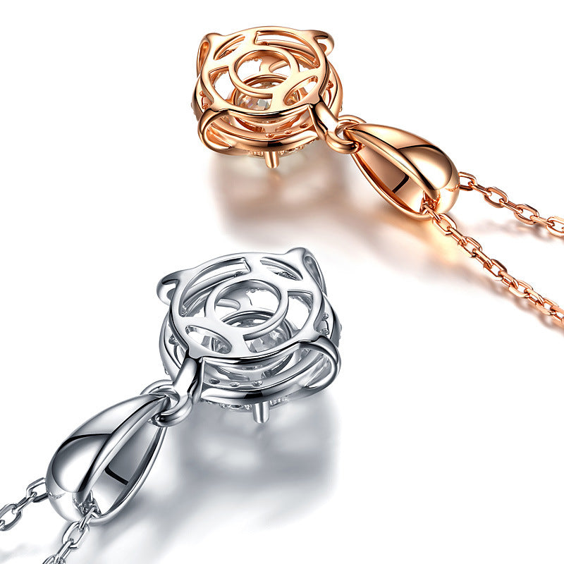 S925 Collier en argent sterling 1ct D-VVS1 Moissanite
