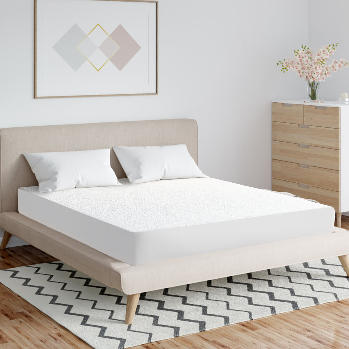 Matelas imperméable à l'eau de taille complète Protecteur respirant coton doux matelas housse avec Ela