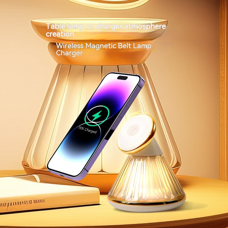 Lampe de table de nuit 15W sans fil chargeur magnétique siège sans fil rapide