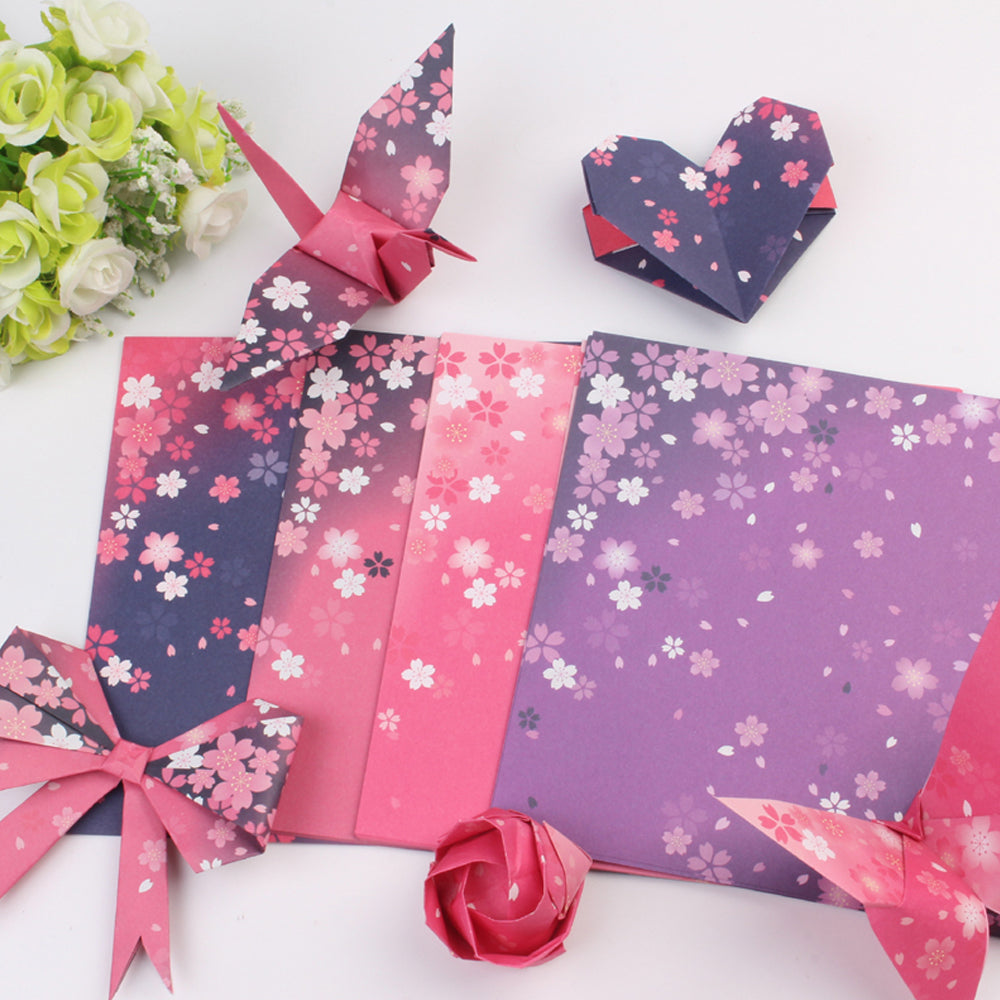 Double face deux couleurs japonais style Floral Origami Square Impression Origami