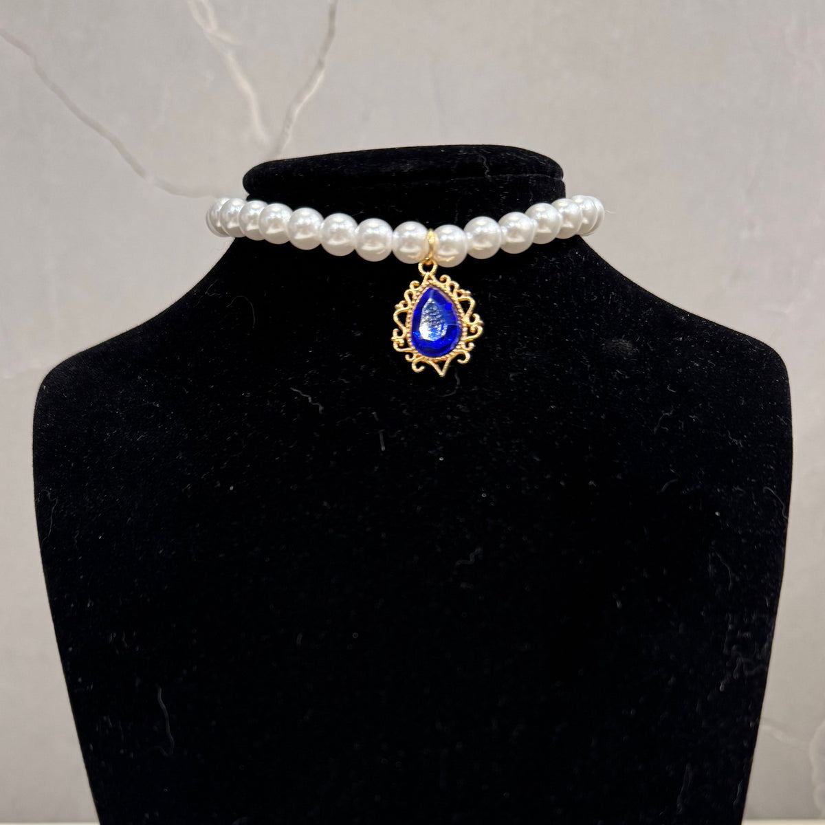 Style court cristal Zircon Vintage Pearl Fashion Choker