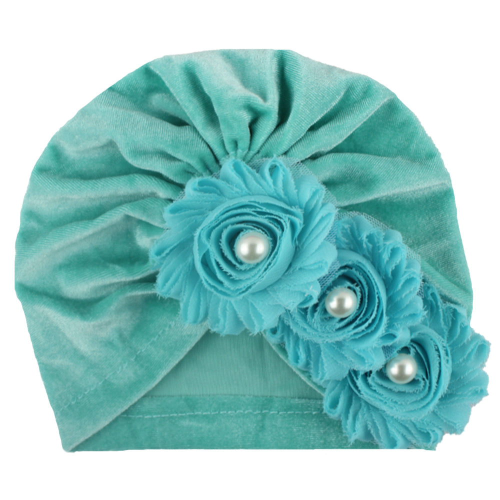 Chapeau de fleur de couleur solide bébé