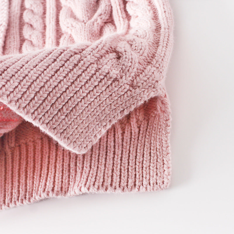 Chandail d'enfant Twist Knit Coat Top Cardigan tout-match