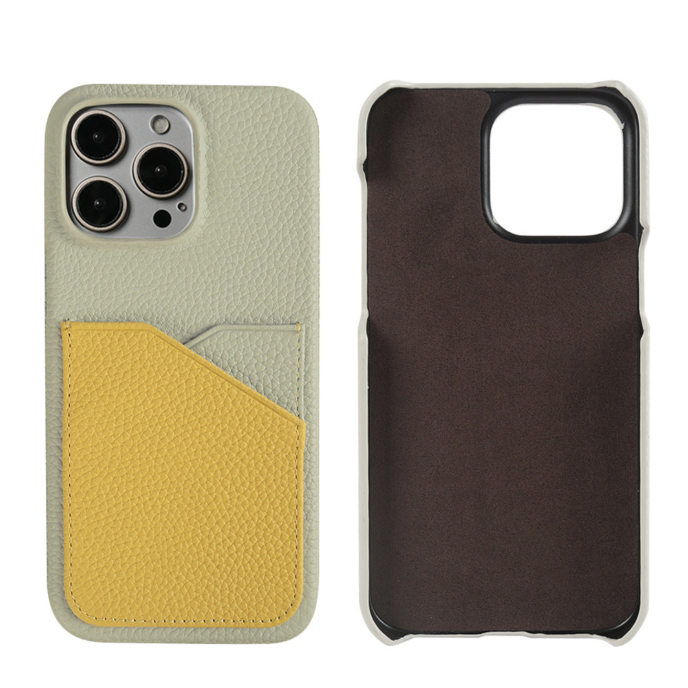 Boîte de téléphone en cuir couleur de la carte