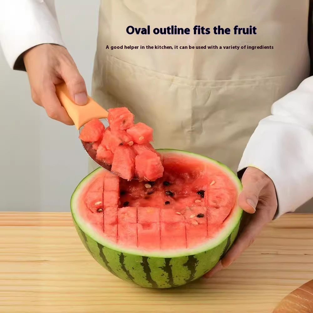 Mango Peeler en acier inoxydable Viande Spoon Mango Cutter dés