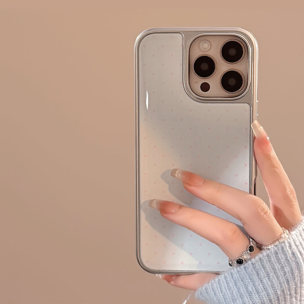 Clapet de téléphone à point d'électroplaqué Ins Minimaliste Polka