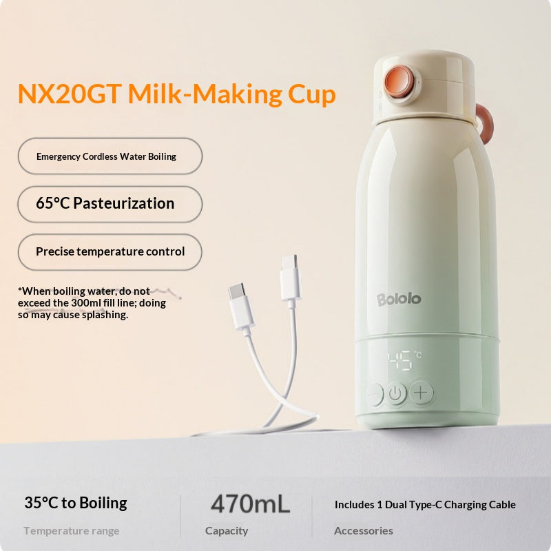 Bouteille d'eau portable à température constante pour nourrissons permettant la préparation de lait sans fil