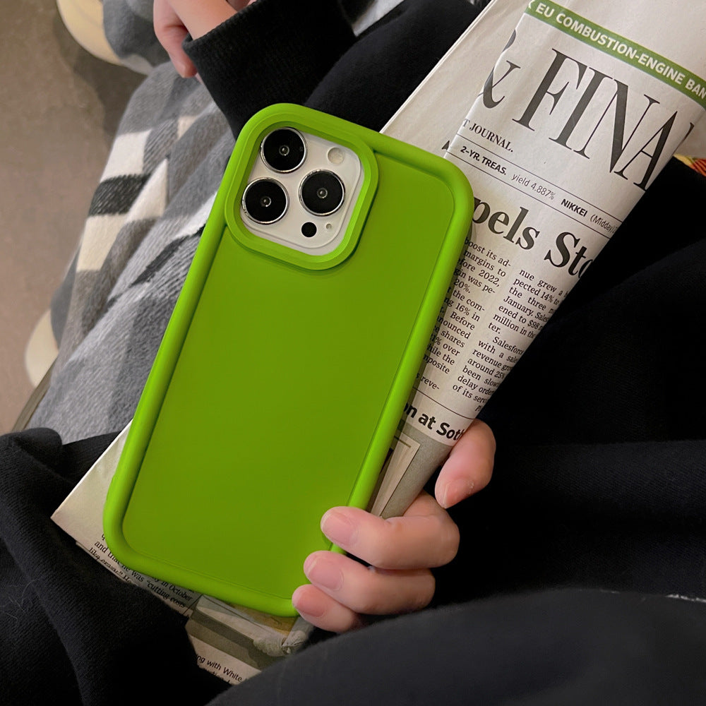 Silicone Phone Case peau givrée Feeling Full-cover Solid Color Couple
