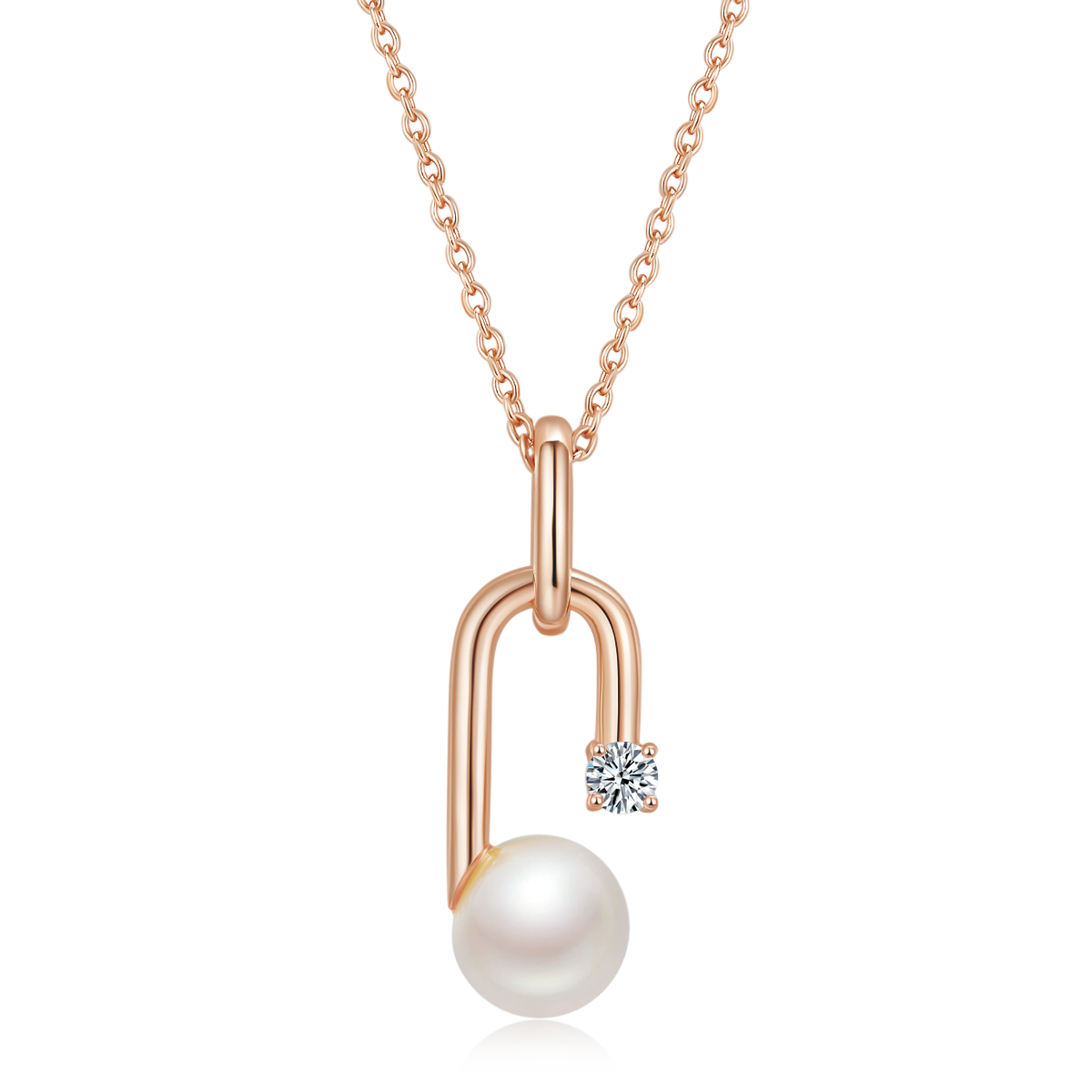 S925 Argent Sterling Collier naturel de perles d'eau douce 45cm U-Shape Design géométrique 3 Col