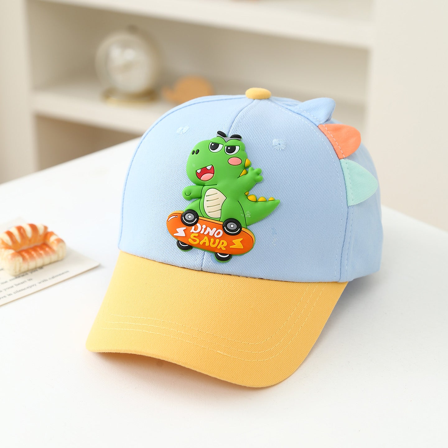 Patinoire d'été pour enfants Vert Dinosaur Cardigan Chapeau de Bonnet Ventilé Pour Bébés Outd