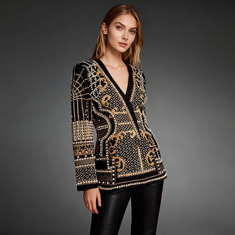 Perle imprimé Petite Blazer pour femmes