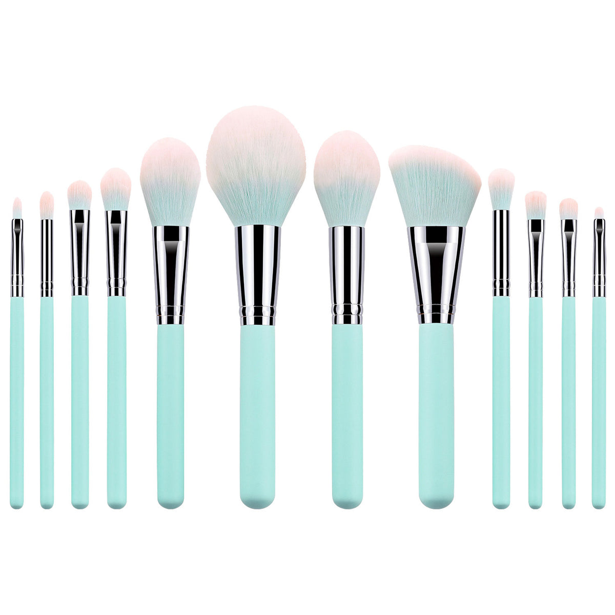 Poignée bleu clair maquillage doux doux cheveux Fondation Eye Shadow Brush