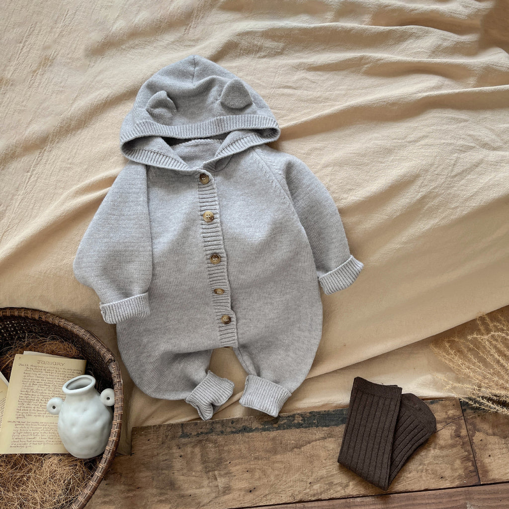 Bébés Bébé printemps et automne tricoté combinaison de saut Corée du Sud