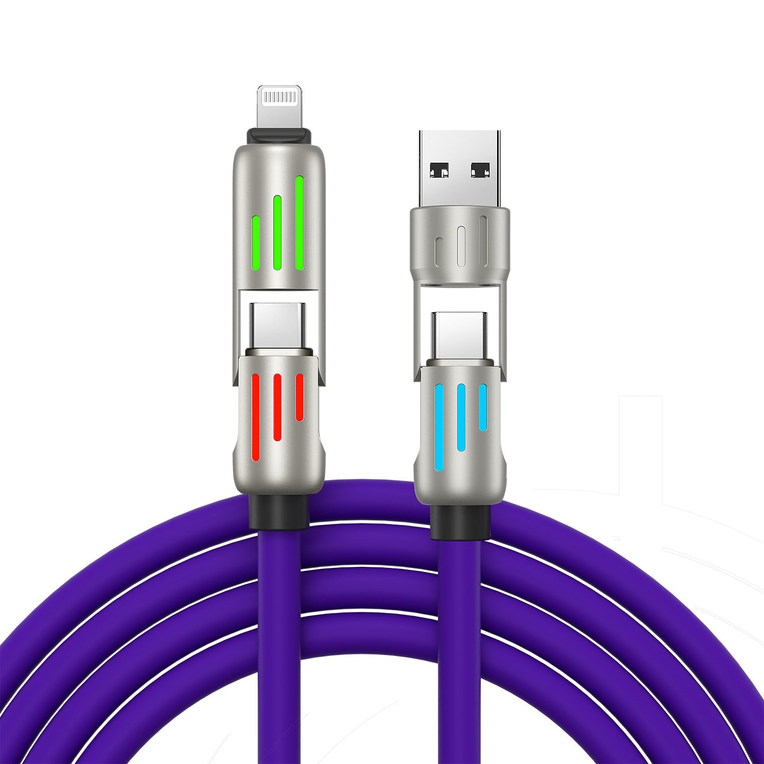 240W lumière respirante colorée ligne de charge rapide quatre-en-un