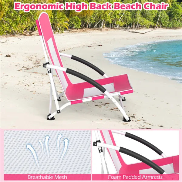 2 Pack Chaise parapluie rose pour adultes avec parasol réglable