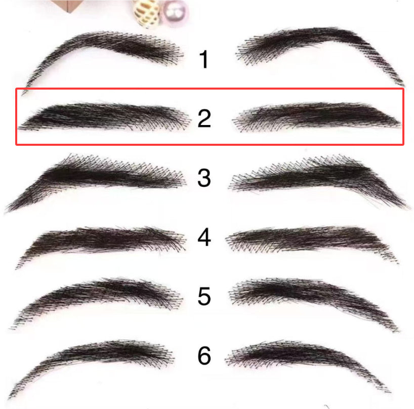 Hommes Crochet faux sourcils invisibles et trois dimensions