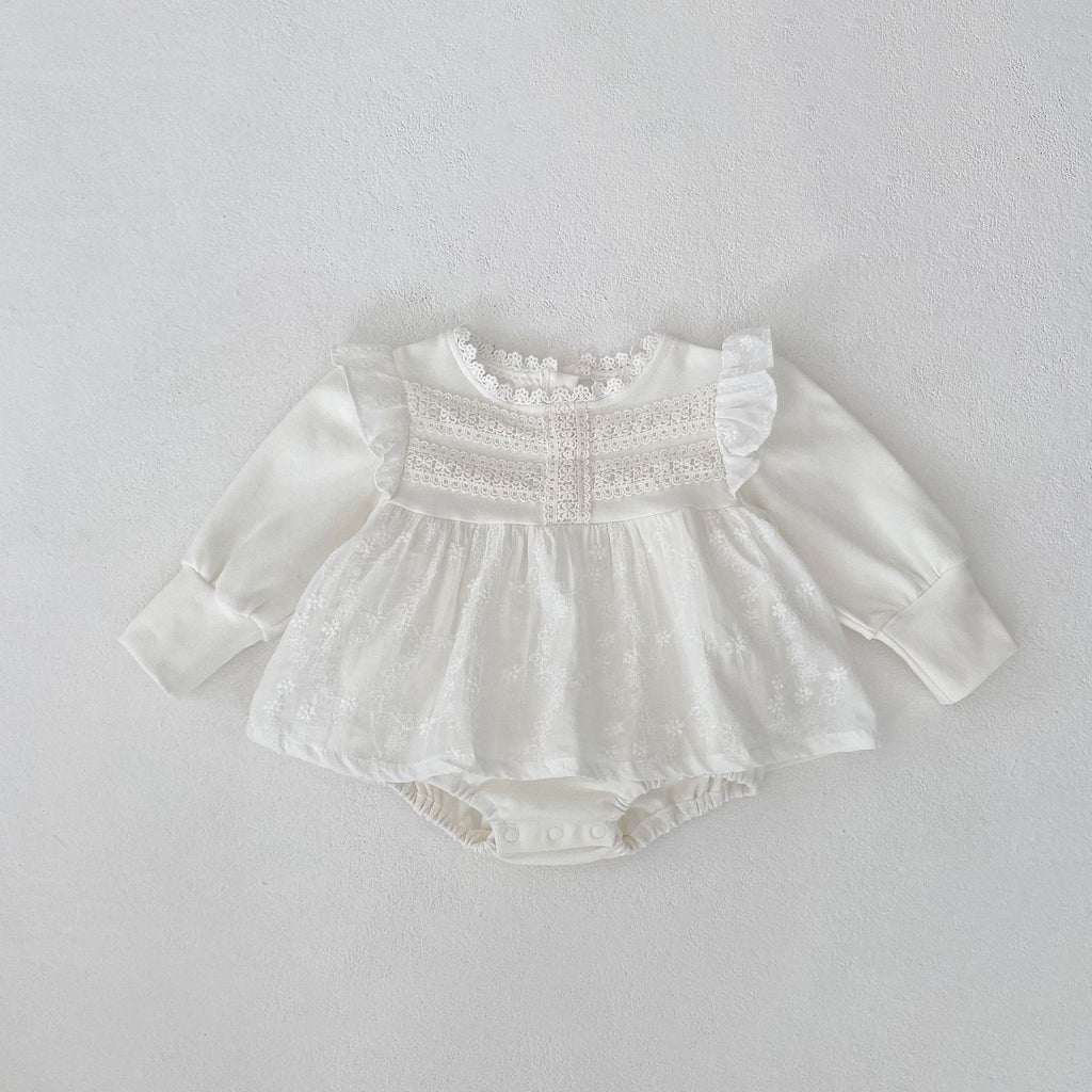 Bébé fille brodée fausse robe de princesse deux-pièces