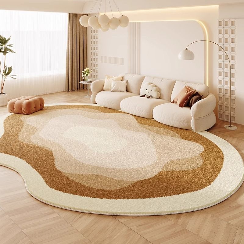 Crème coloré résistant aux taches et facile à maintenir cachemire look Rug
