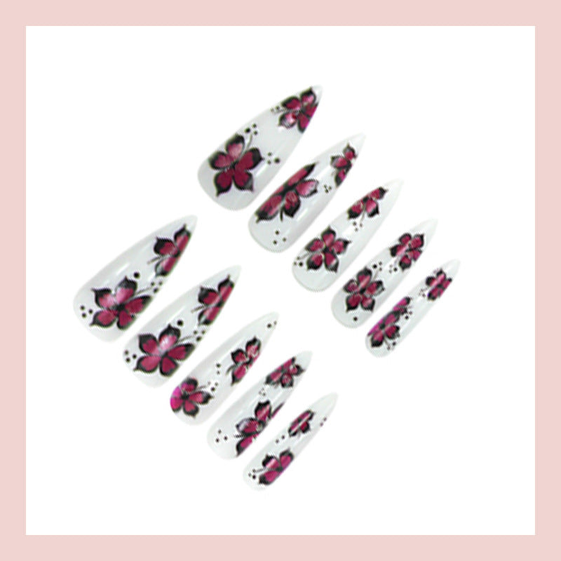 Les ongles Euro-Américains Y2K Chic Ombre Floral