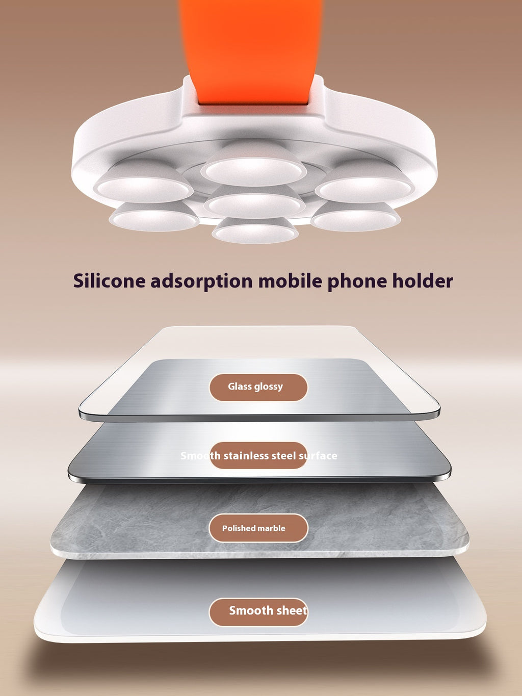 Silicone Sucker Support de téléphone magnétique fort