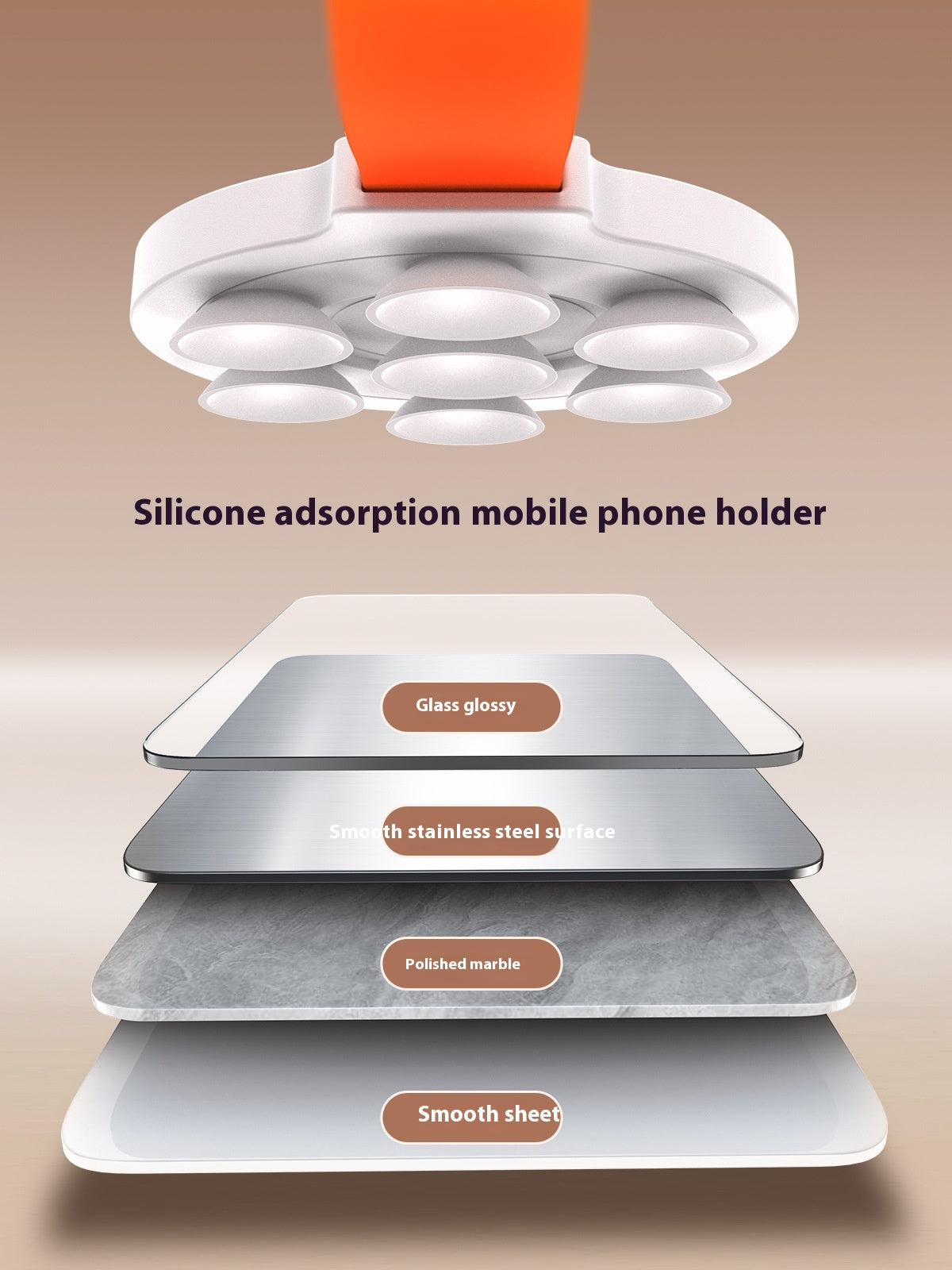 Silicone Sucker Support de téléphone magnétique fort
